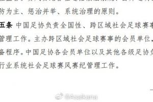 足協(xié)的社會(huì)賽事賽風(fēng)賽紀(jì)管理辦法<div   id=